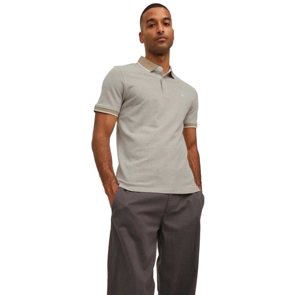 Jack And Jones Mens Slim Short-Sleeved Polo Shirt / Crockery